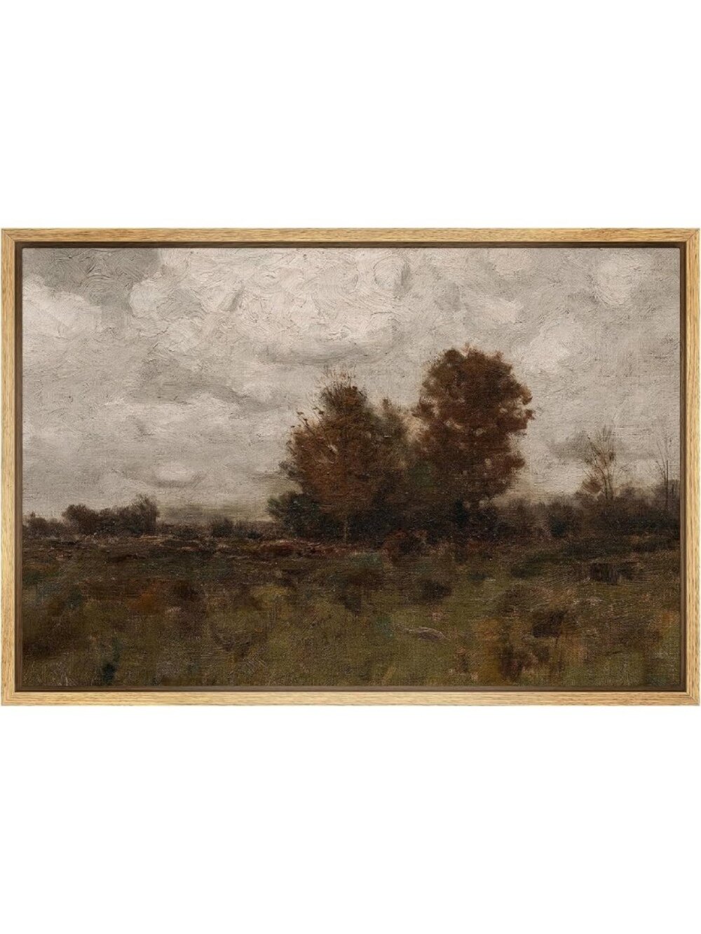 Framed Canvas Print - Moody Autumn Landscape Art for Living Room, Bedroom